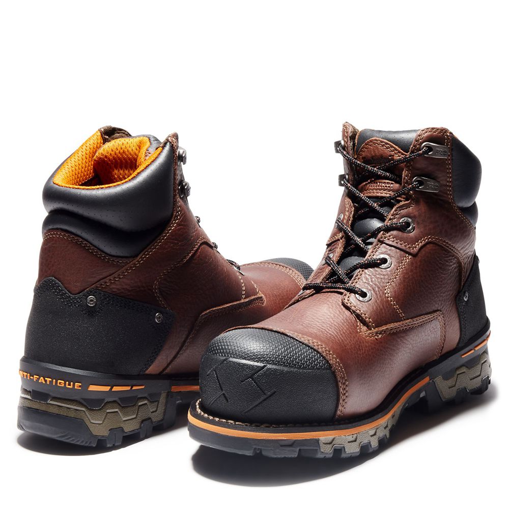 Timberland Mens Work Boots PRO® Boondock 6\" Comp Toe - Brown/Black - India DB3826410